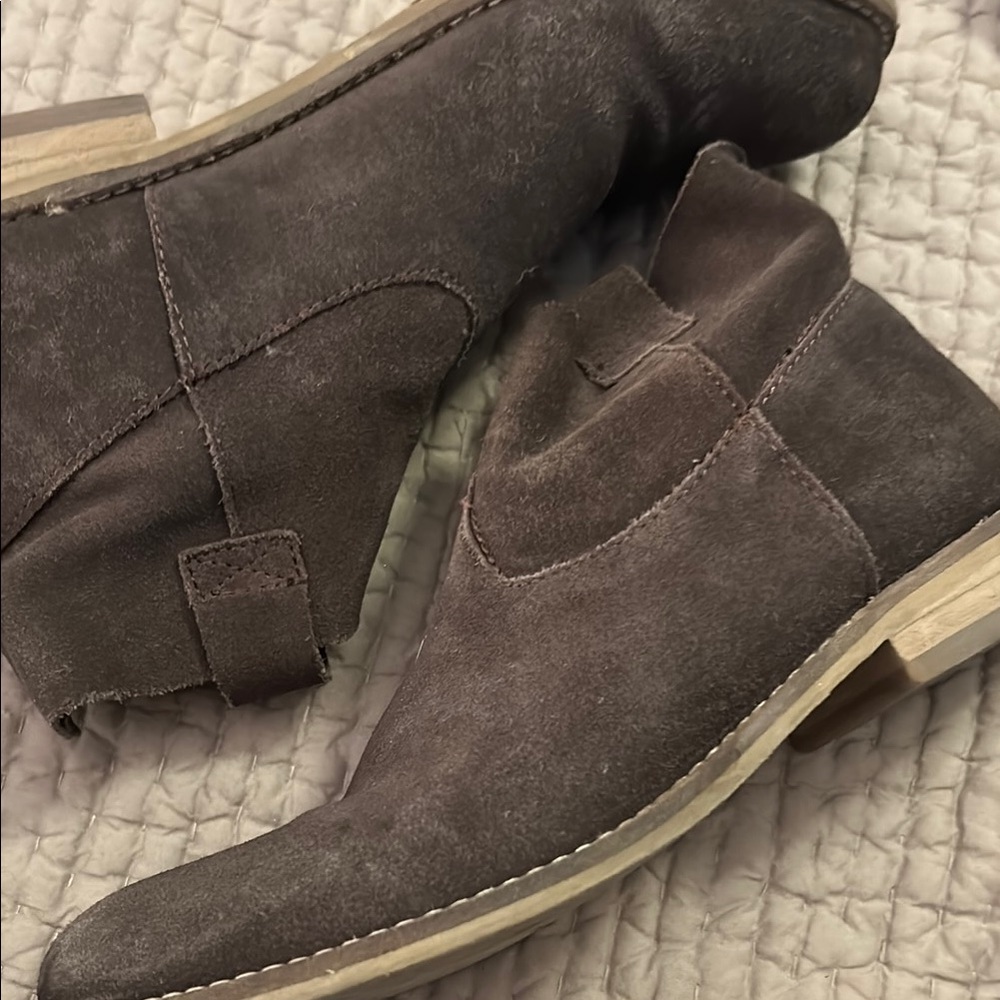 Womens Suede Ankle Boots - Brown